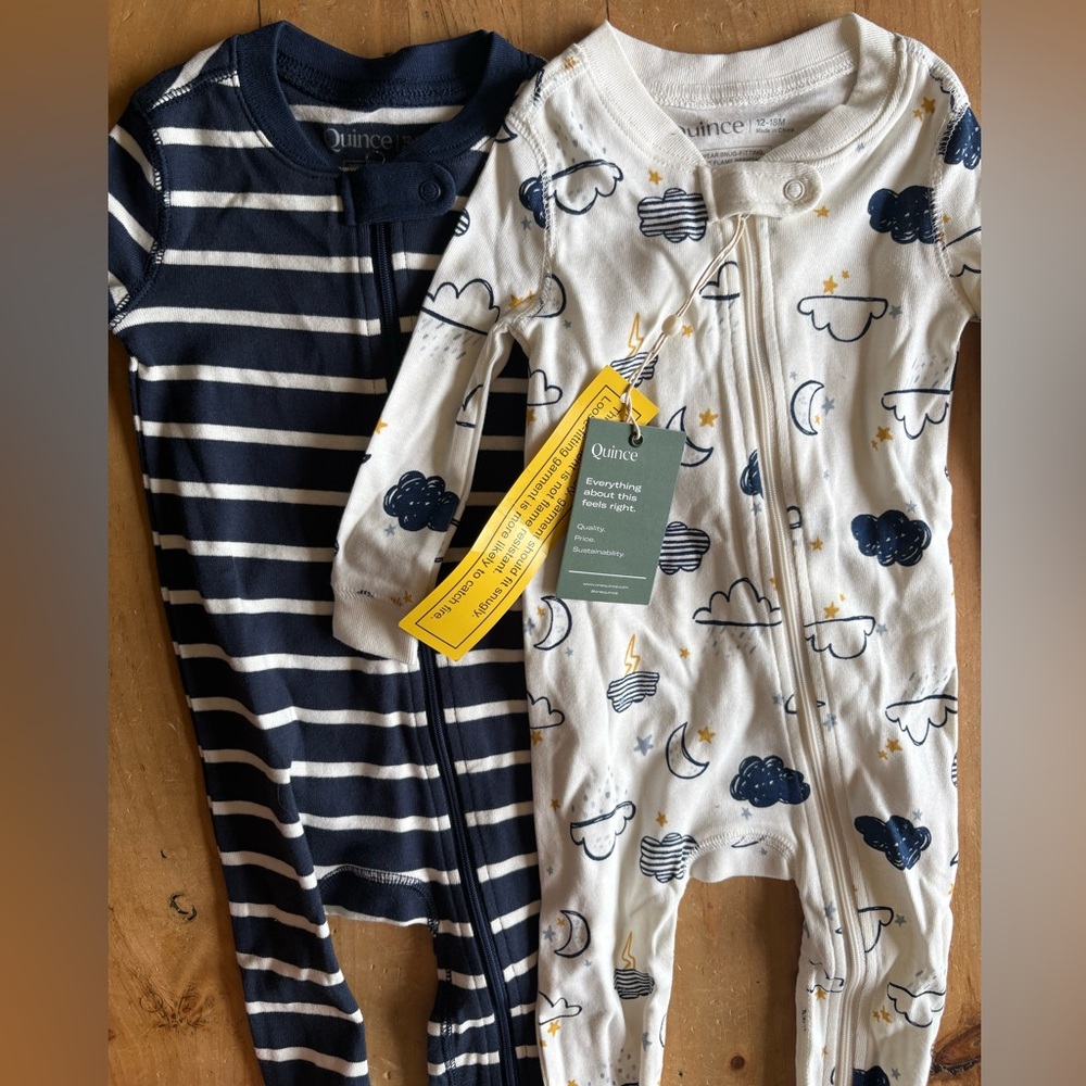 NWT Quince Organic Cotton Footie Pajamas